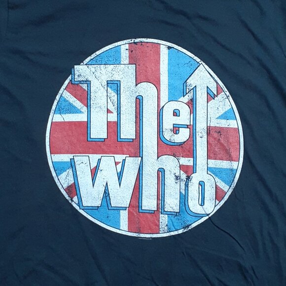 The Who - Distressed Union Jack Logo - New Women's 4X Black T-Shirt - Picture 2 of 4